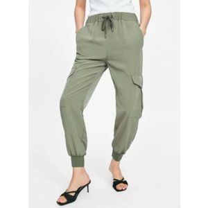 Zara Drawstring Cargo Joggers in Olive Green (1077)